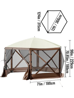 ⚡ VEVOR PIT LORD POP-UP GAZEBO | 6-Sided Heavy Metal Sun Shelter for the Wild ⚡