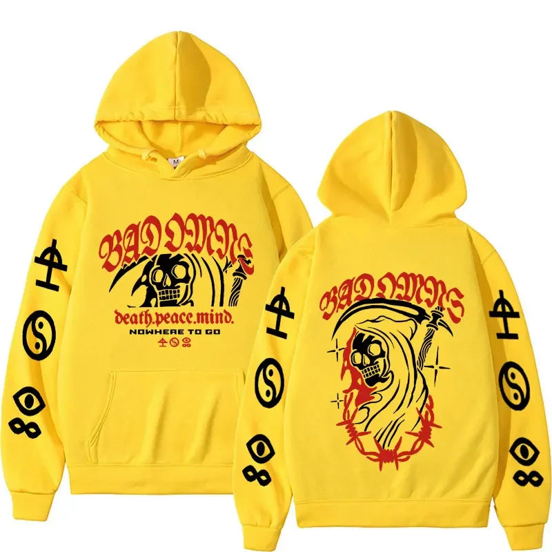 Limited Edition Bad Omens 2023 Rock Band Tour Hoodie | Men's Harajuku Y2K Streetwear | Gothic Fleece Long Sleeve Pullover Sweatshirt - Premium  from Lizard Vigilante - Just $43.88! Shop now at Lizard Vigilante