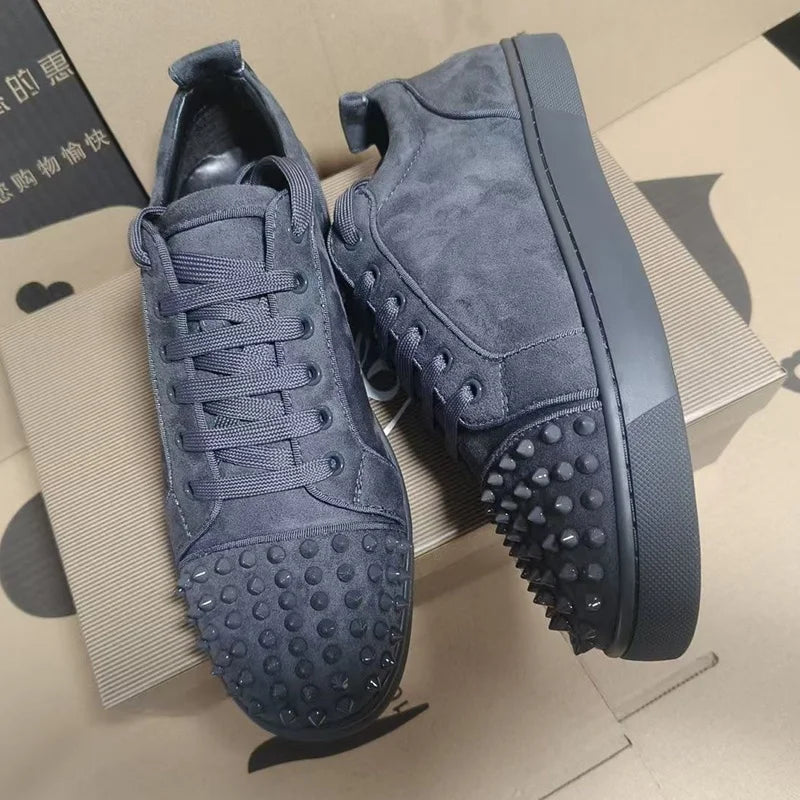 Rivet Riot Cow Suede Platform Sneakers – Men’s Rockstar Spiked Street Shoes 2025 Edition