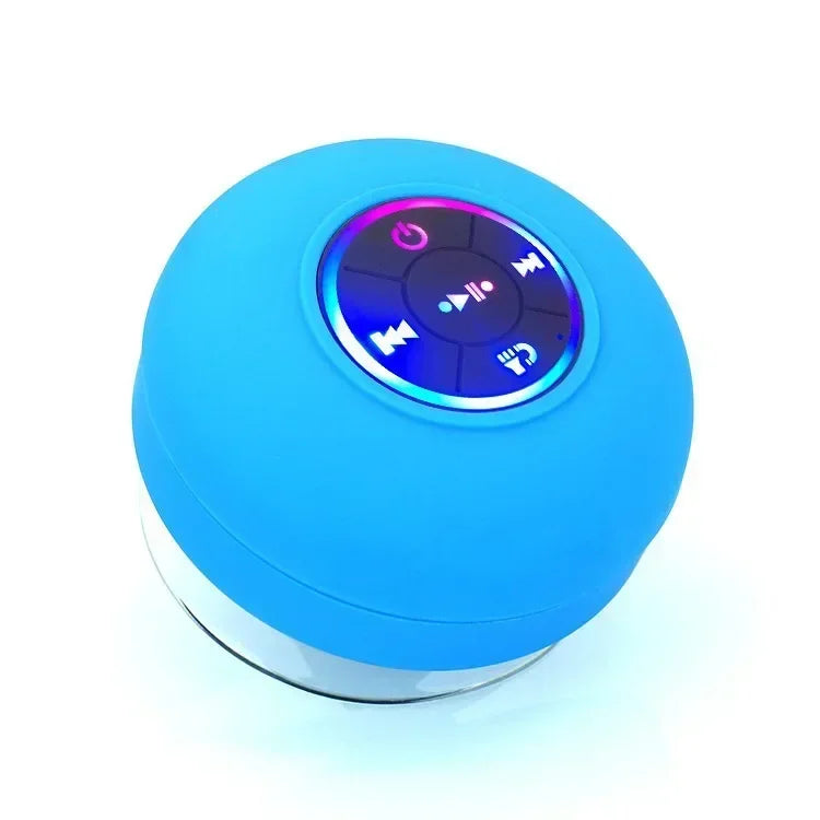 Mini Bluetooth Speaker w/ LED Lights & Super Suction |   IPX4 Waterproof for Bathroom/Outdoor |   Portable Wall Adsorbable Sound