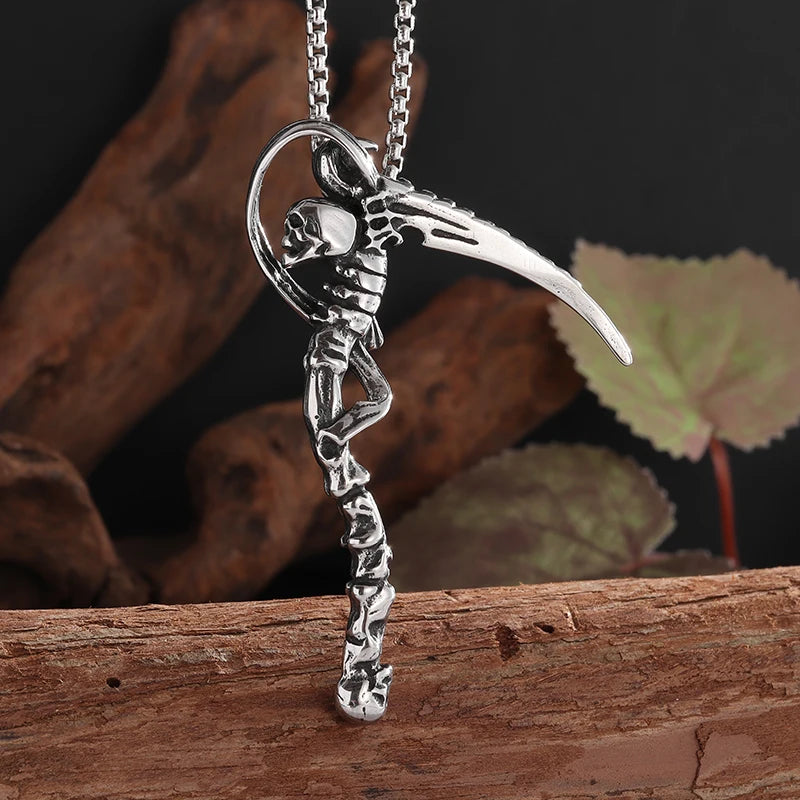 Cool Heavy Bicycle Chain Skull Motorcycles Engine Metal Pendant – Men's Biker Cross Necklace - Premium pendant from Lizard Vigilante - Just $3.99! Shop now at Lizard Vigilante