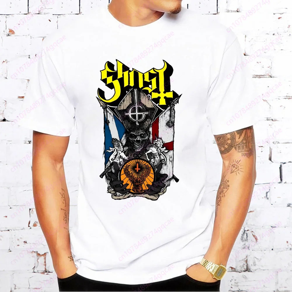 “ECHOES OF THE DAMNED” – GHOST Band Heavy Metal Tee for Men | Summer Fashion T-Shirt for the Loud, the Lost & the Legends - Premium t-shirts from dsers - Just $22.99! Shop now at Lizard Vigilante