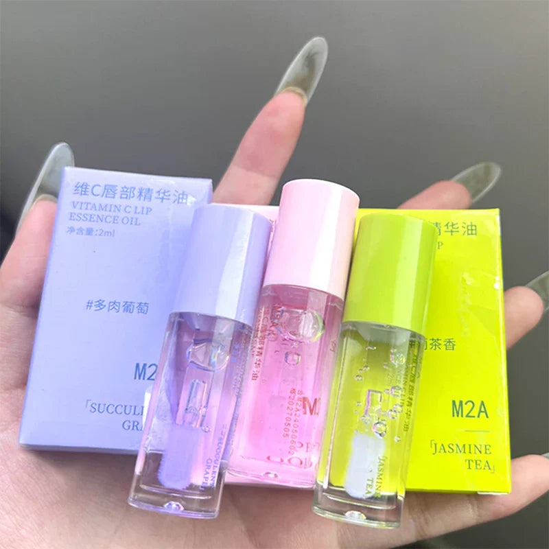 Vitamin C Lip Essence Oil Lip Oil Moisturizing Lip Liquid Hydrating moisturizing primer Improve lip lines and remove dead skin f
