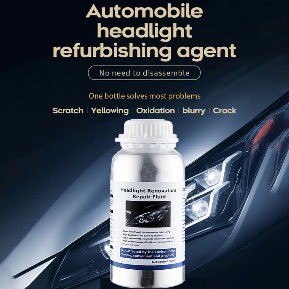 Car Headlight Lens Restoration Kit with EU/US Plug Headlamp Restore Polishing Cleaning Tools 100ml/200ml