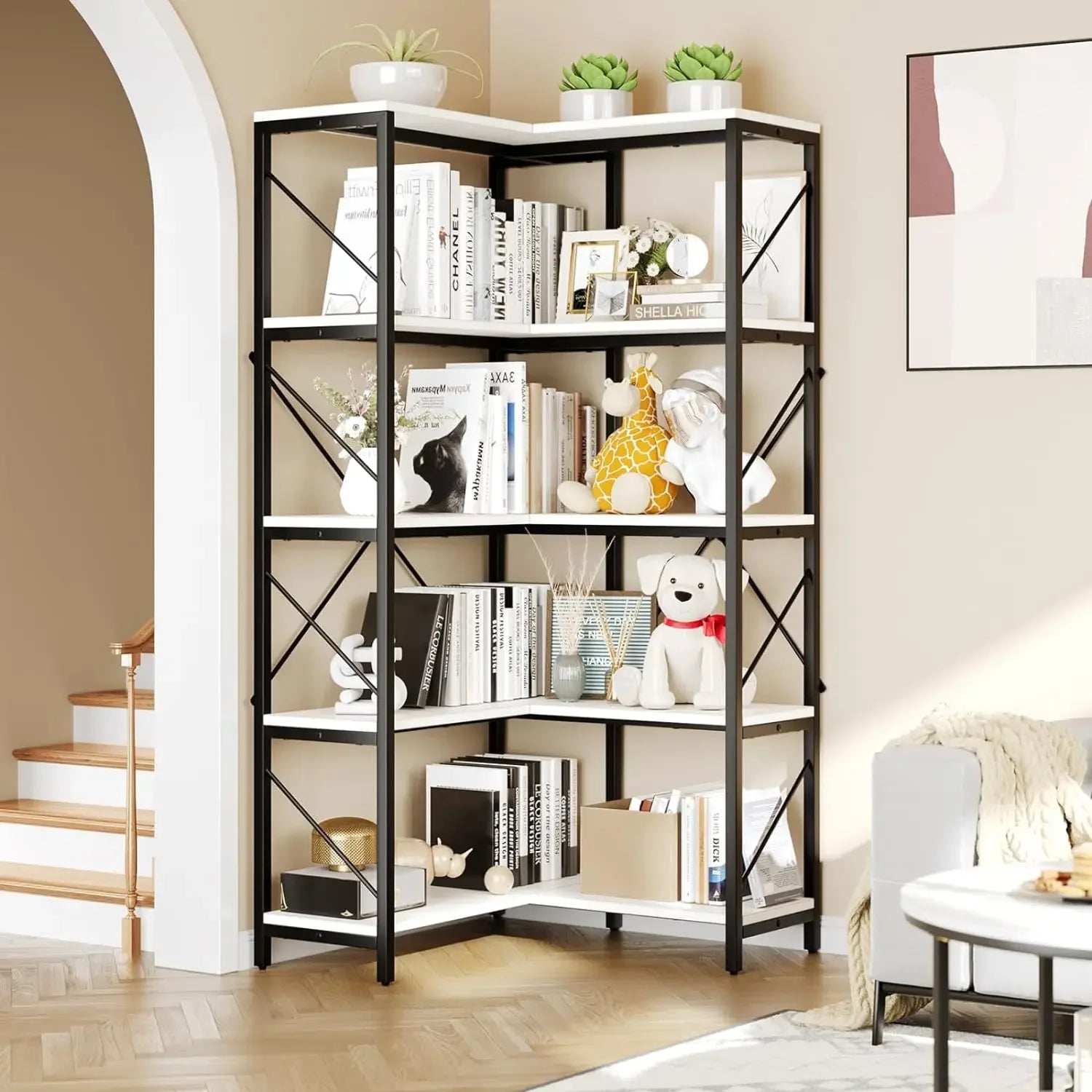 5-Layer Corner Bookshelf – Modern Cube Organizer for Books, CDs, and Decorative Displays - Premium bookshelf from Lizard Vigilante - Just $794.99! Shop now at Lizard Vigilante