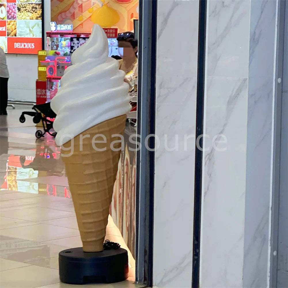 150cm Sculpture Soft Serve Ice Cream Shape Cone Tall Model Display Big Lamp Box Attact Attention Eye Simulation Show Shop Sweet