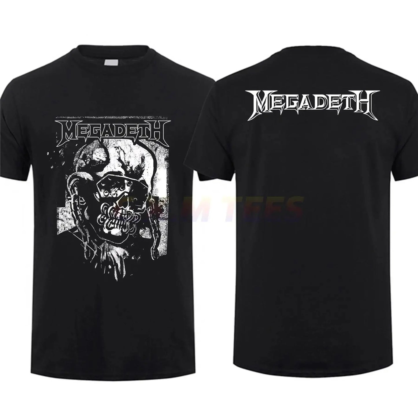 Megadeth Rock Band Graphic Print T-Shirt | Double-Sided Vintage Oversized Cotton Tee | EU Size Fashion - Premium T-Shirt from Lizard Vigilante - Just $24.44! Shop now at Lizard Vigilante