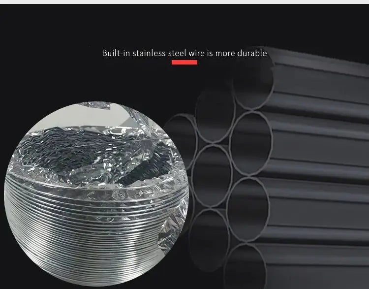 ∅150mm Double Layer Aluminum Foil Pipe Flexible Ventilation Duct for Kitchen Bathroom Extractor Dryer Fan Grow Tent 1.5m-6m