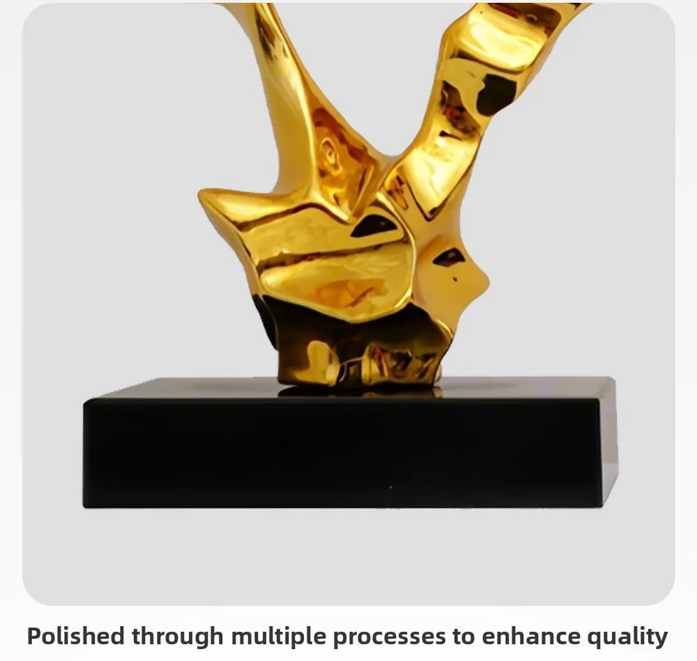 Abstract Art Sculpture Electroplating Transparent Resin Craft Model Modern Home Decor LivingRoom Office Desktop Statue Ornaments