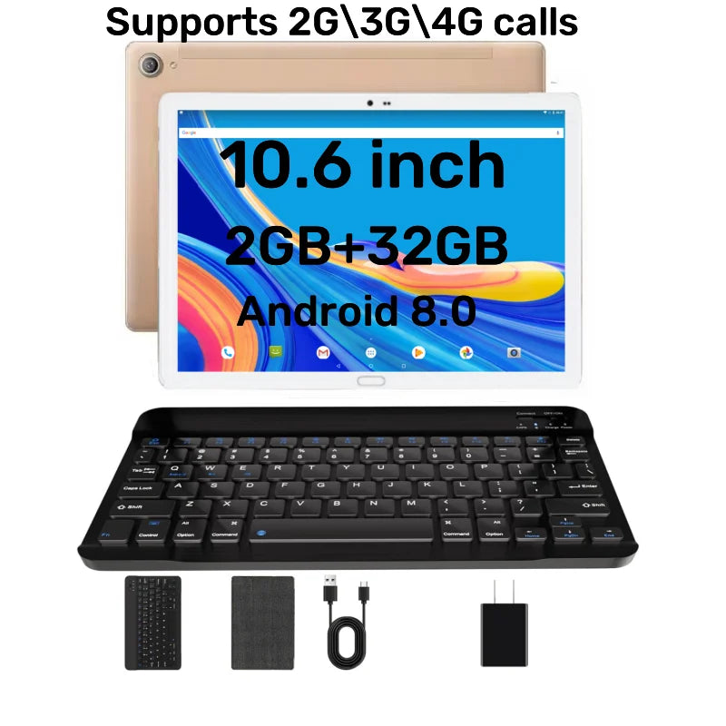 2024 Big Sale 10.6 Inch M106 Android 8.0 Tablet 4G Phone Call 2GB RAM 32GB ROM MTK9797 Quad Core Dual Camera 1920 x 1200 IPS