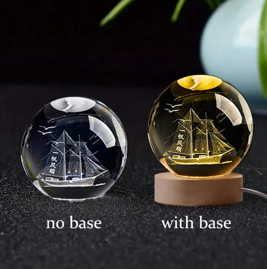 3D Crystal Planet Night Light – Laser Engraved Solar System Globe, 6cm Astronomy Crystal Ball for Home Decor & Unique Birthday Gift - Premium night light from Lizard Vigilante - Just $19.99! Shop now at Lizard Vigilante