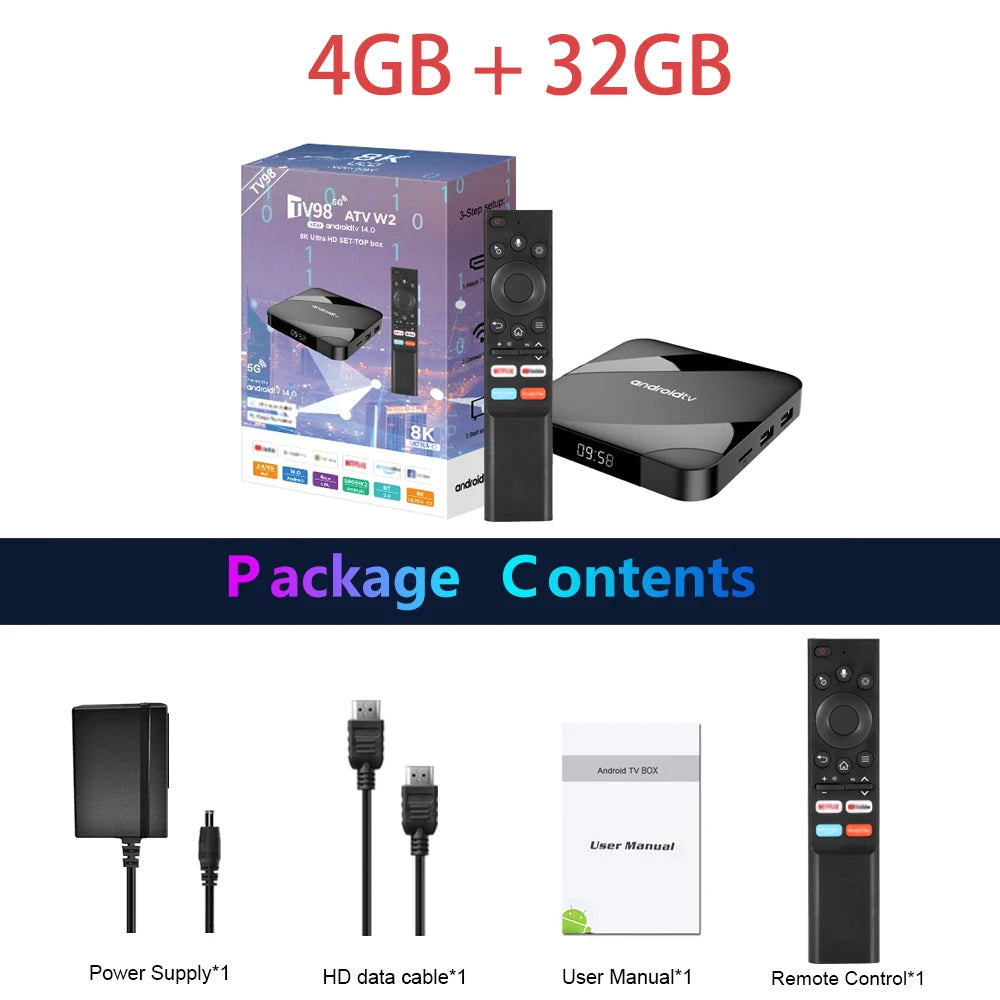 Android 14 TV Box 8K HD Smart Set Top Box AV1 2.4G&5G Dual WIFI BT Voice Remote 3D Video Media Player Home Theater TV Box - Premium  from Lizard Vigilante - Just $64.99! Shop now at Lizard Vigilante