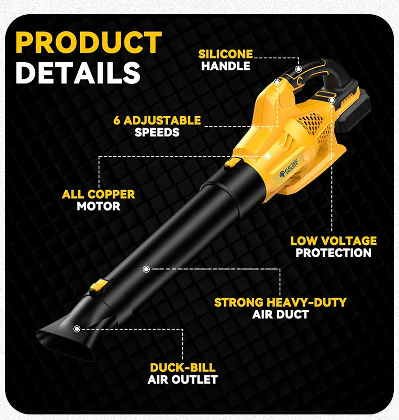 Electric Goddess EG-32000R — Cordless 6-Gear Air Blower Beast | 20V Compatible Superpower for Snow, Leaves, Dust & Chaos