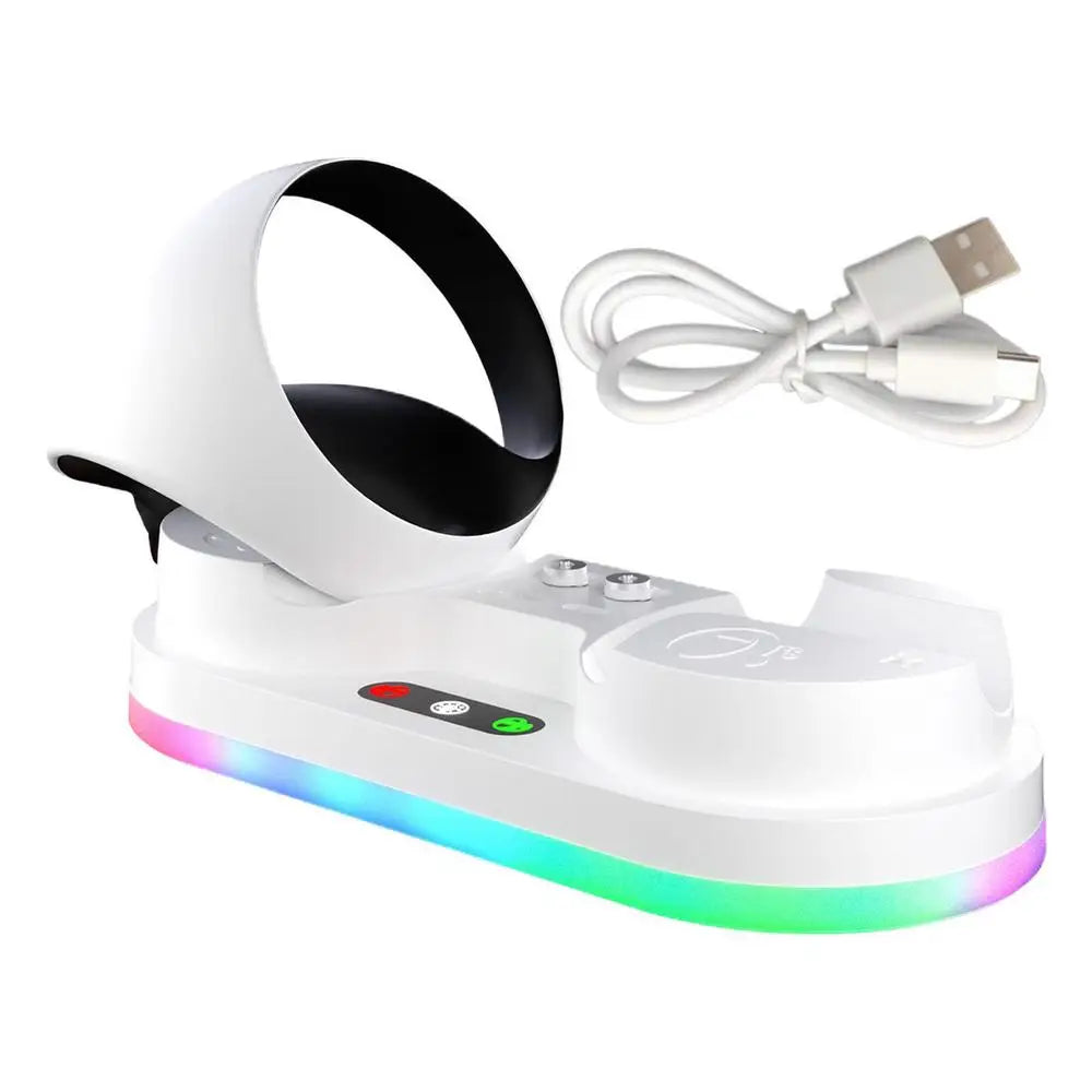 PS VR2 Dual Fast-Charge Dock With Magnetic Snap Charging & RGB Atmosphere Lighting