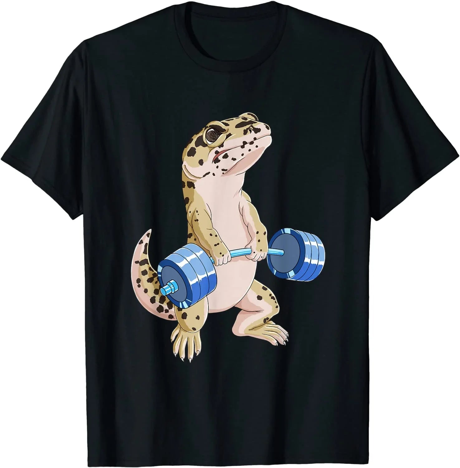 The Deadlift Gecko: Strength Meets Style – Funny Weightlifting Reptile T-Shirt for Men - Premium tee from Lizard Vigilante - Just $23.88! Shop now at Lizard Vigilante