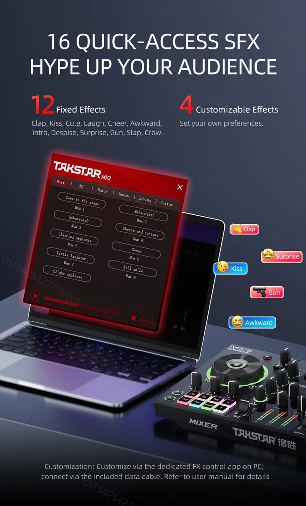 Takstar MX3 RiotMixer — Apocalypse Edition | Pro Webcast Sound Card With 16 FX, Dual XLR, Noise-Killer Engine & Chaos Control Console