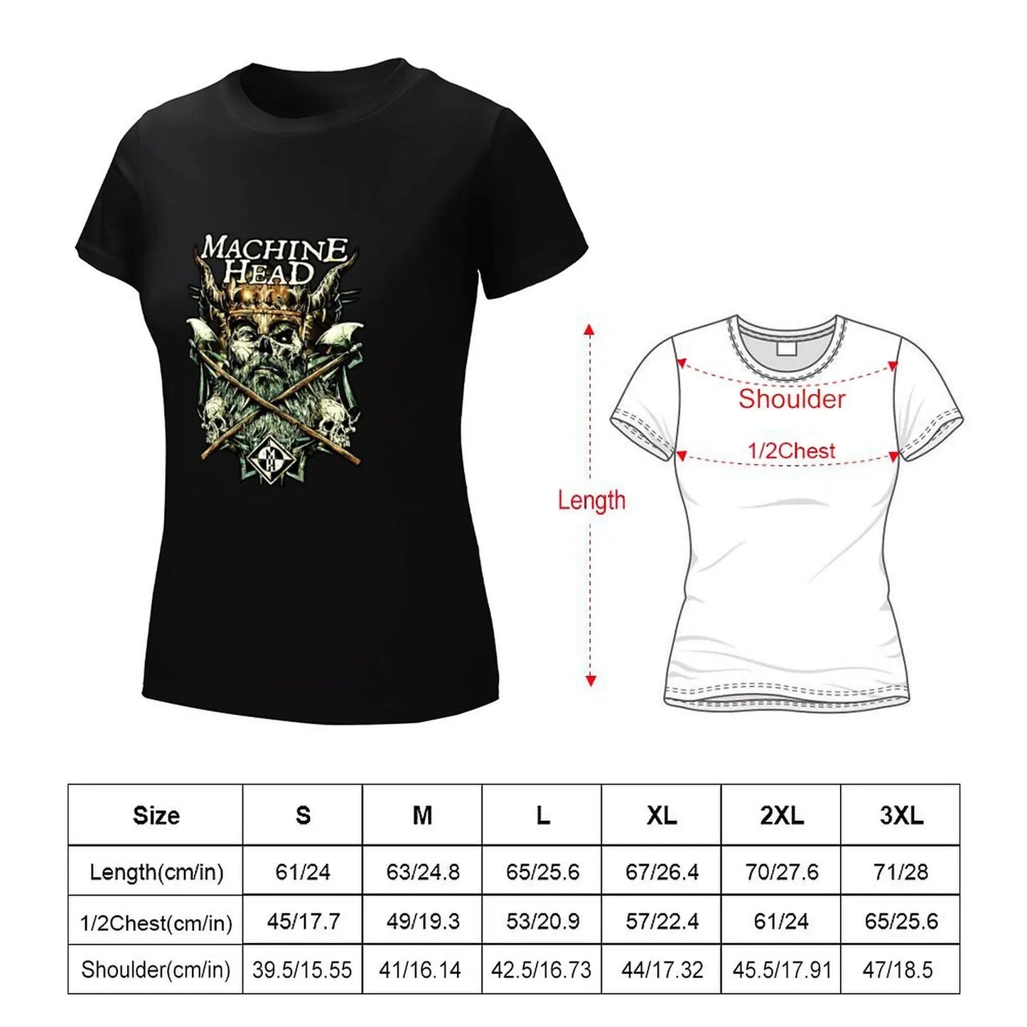 Women's Machine Head T-Shirt Group Music Gorgeous Heavy Metal Tour Clothes Shirts Cute Graphic Tees - Premium t-shirt from Lizard Vigilante - Just $30.69! Shop now at Lizard Vigilante