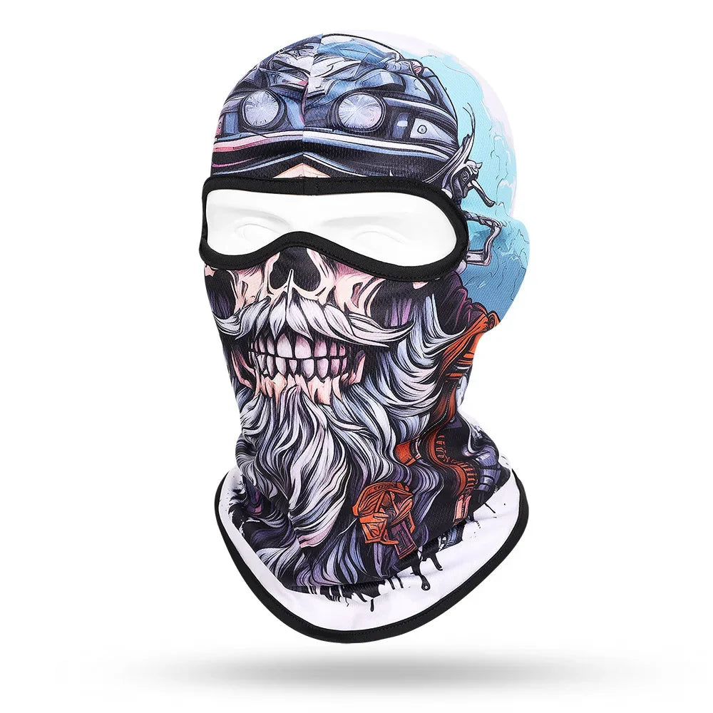 Motorcycle Balaclava Beard Print - Full Face Skull Mask for Bikers and Outdoor Enthusiasts - Premium balaclava from Lizard Vigilante - Just $14.88! Shop now at Lizard Vigilante