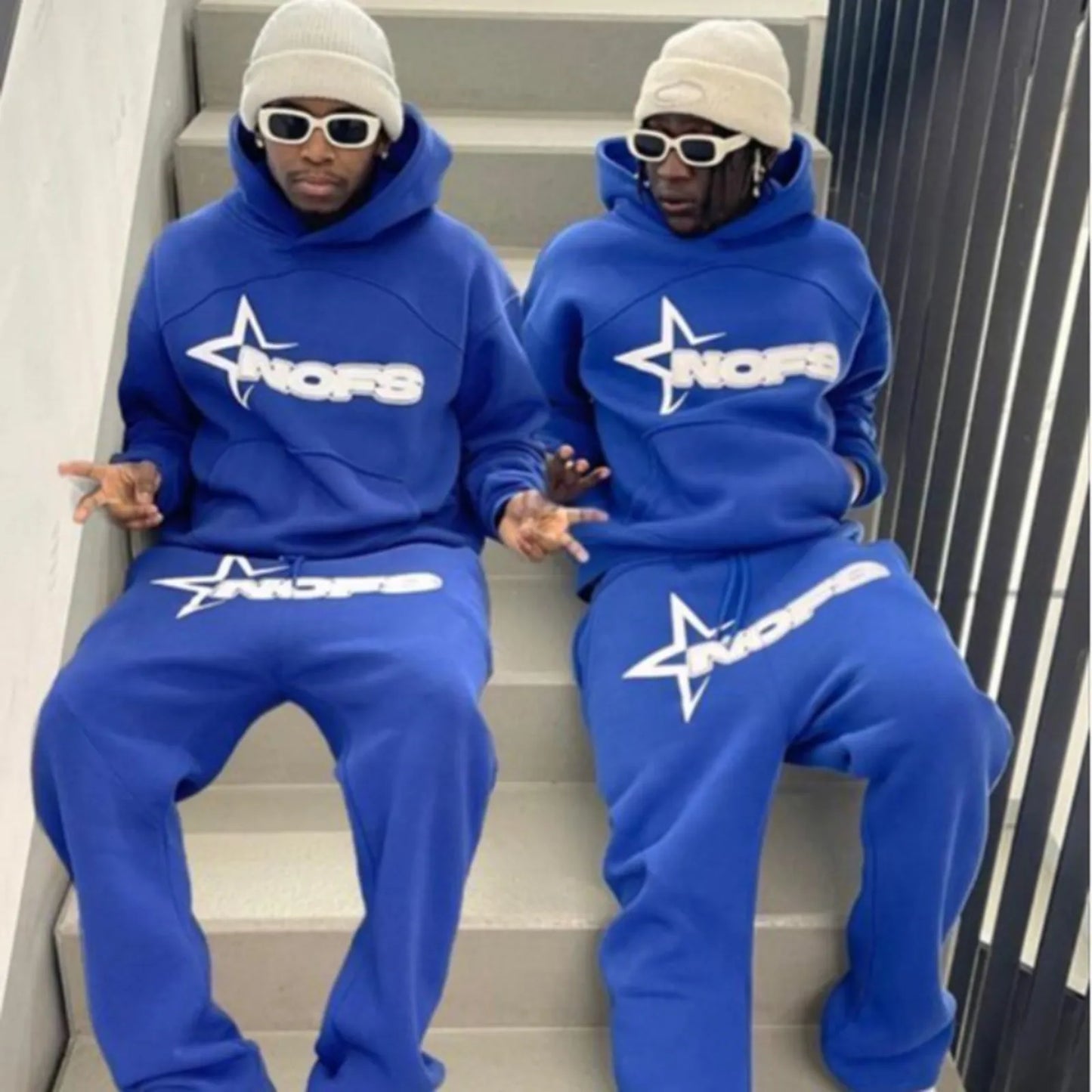 American Classic Hip Hop Hoodie and Sweatpants Set – Unisex Oversized Streetwear for Skateboarding and Daily Style - Premium hoodie set from Lizard Vigilante - Just $47.99! Shop now at Lizard Vigilante