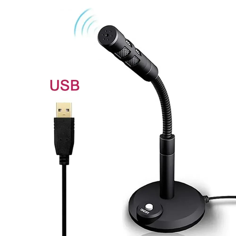USB Studio Microphone With Adjustable Stand For PC Gaming Podcast And Recording
