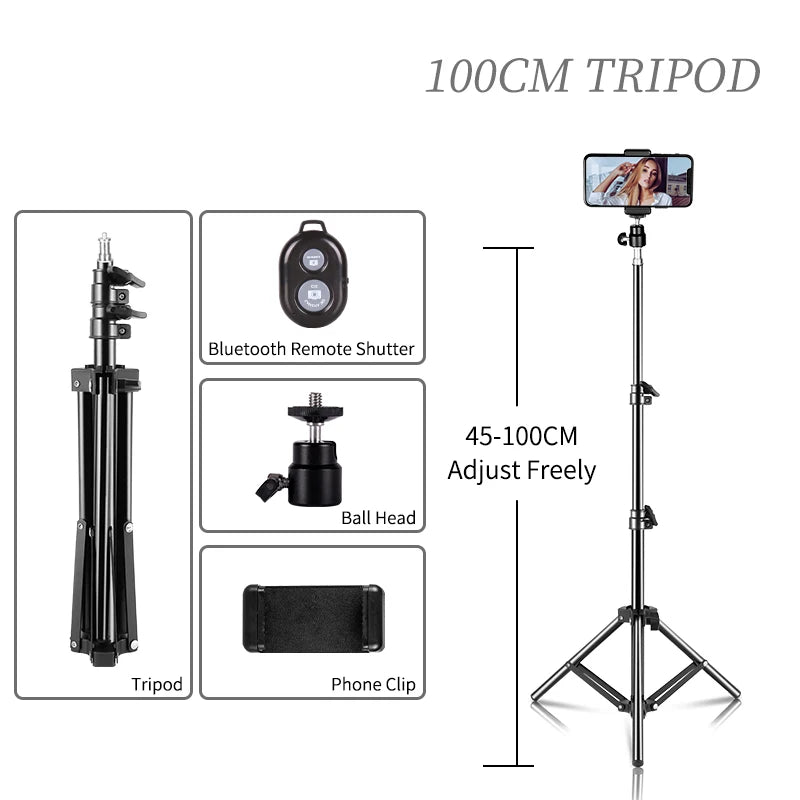 200cm Adjustable Photography Tripod Light Stand with 1/4 Screw Head, Lightweight Aluminum Tripod for Ring Light, Phone & DSLR Cameras – Pro Photo Studio Support - Premium light stand from Lizard Vigilante - Just $21.99! Shop now at Lizard Vigilante