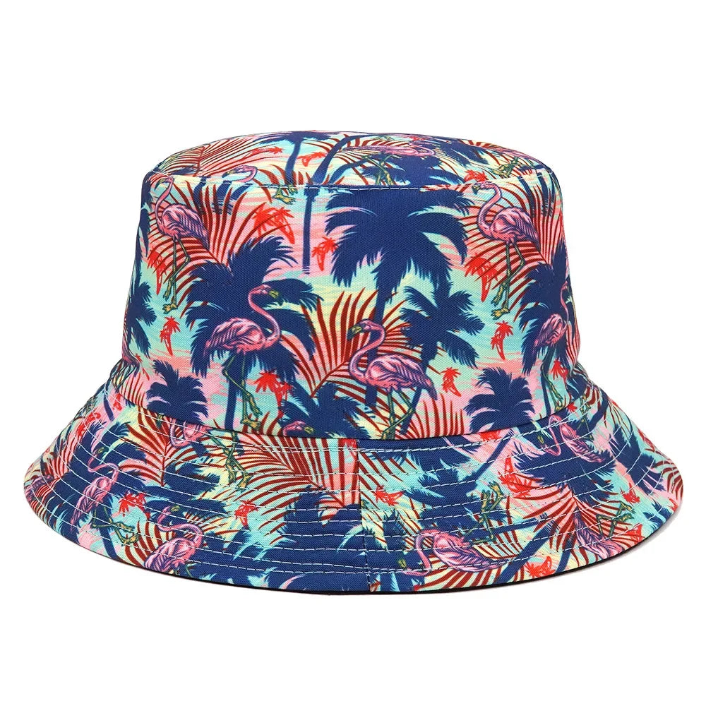 Summer Sun Protection Bucket Hat for Men Women Panama Cap Print Hip Hop Gorros Fishing Fisherman Hat Double Side Wear Fashion - Premium T-Shirts from Lizard Vigilante - Just $7.99! Shop now at Lizard Vigilante