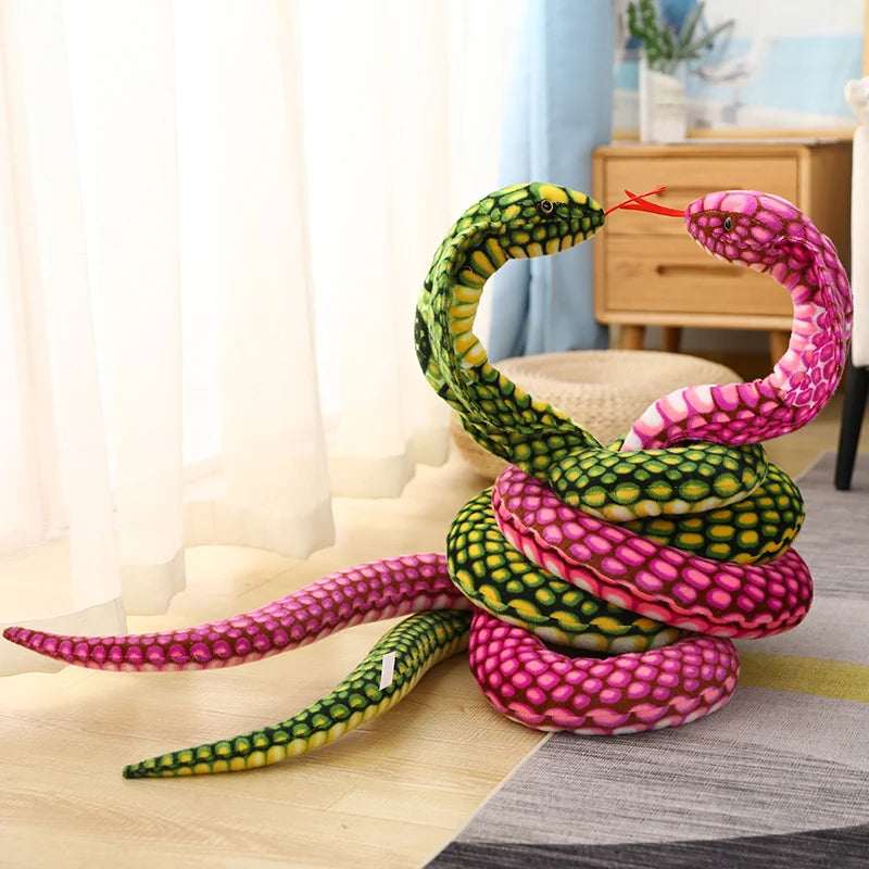 Colorful Simulated Cobra Plush Toy – Funny Stuffed Snake Plushies for Home Decor & Gifts (80/170/240cm) - Premium toy from Lizard Vigilante - Just $19.99! Shop now at Lizard Vigilante