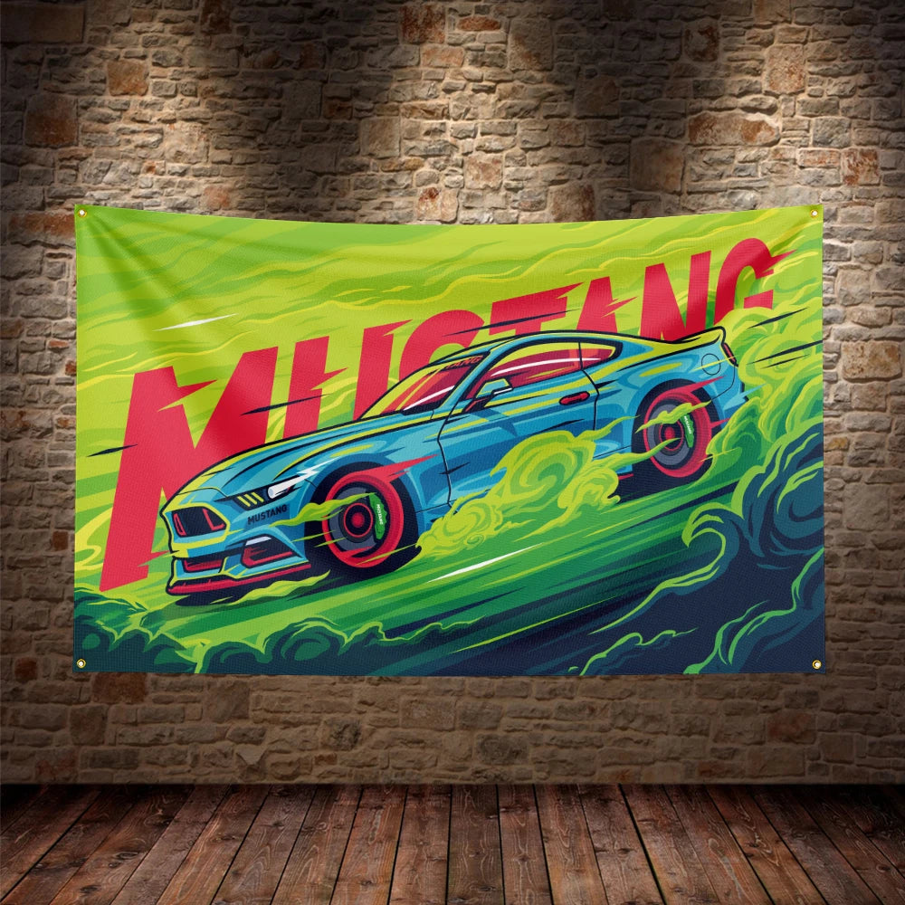 Mustang Car Flag – 3x5Ft Durable Polyester Banner for Decoration - Premium banner from Lizard Vigilante - Just $15.99! Shop now at Lizard Vigilante