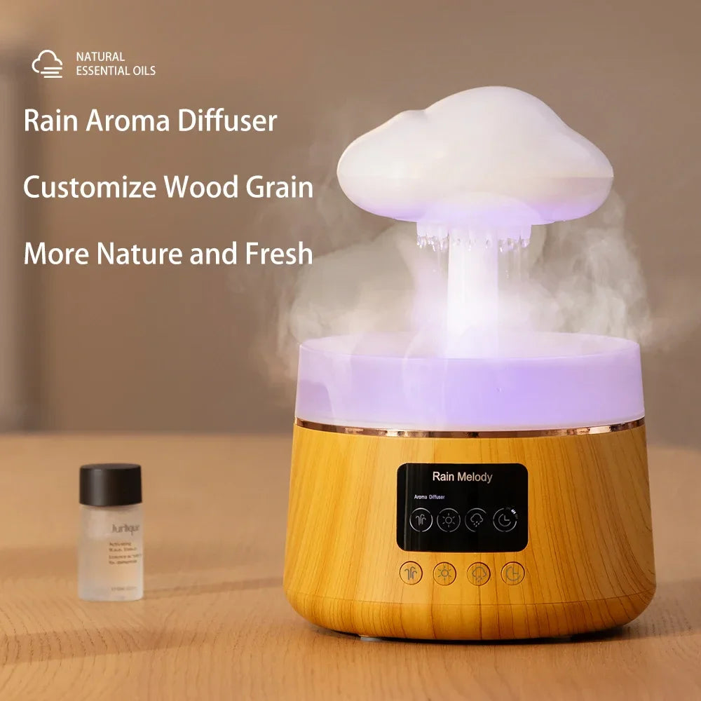 300ml 5W USB Air Diffuser Bluetooth Rain Cloud Humidifier Design Mushroom Lamp Colorful NightLight Ultrasonic Aroma Diffuser