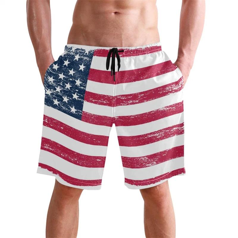 USA UK National Flag Graphic Men Board Shorts 3D Printed Short Pants Casual Hawaii Surf Swim Trunks Bikini Sunny Beach Swimsuit - Lizard Vigilante