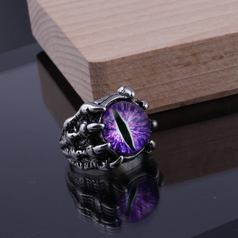 2024 New Retro Jewelry Rings Salonfang Gothic Rings Unisex Punk Skull Rock Hip Hop Adjustable Gift Jewelry Evil Eye/Dragon Claw - Premium ring from Lizard Vigilante - Just $18.88! Shop now at Lizard Vigilante