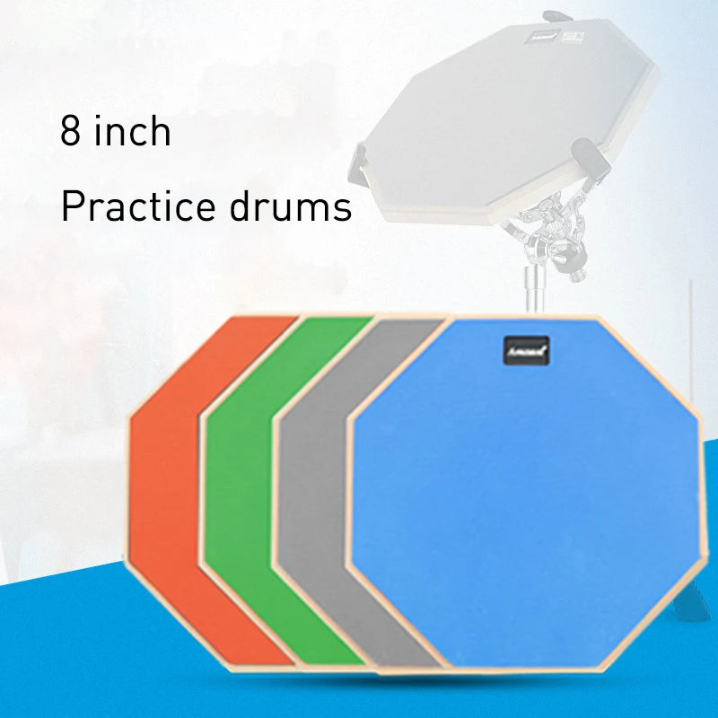 8 Inch Double-Sided Snare Drum Practice Pad with Silent Surfaces