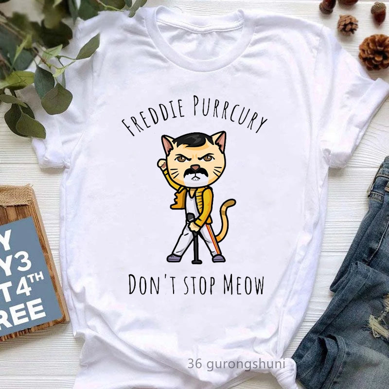 Vintage Freddie Mercury T-Shirt for Women | Retro Queen Band Graphic Tee | 2024 Hipster Casual Summer Tops - Premium T-Shirt from Lizard Vigilante - Just $23.88! Shop now at Lizard Vigilante