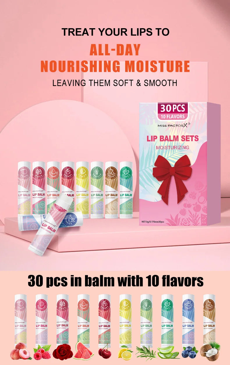 30pcs/box lipstick set, lip moisturizing, moisturizing, smooth, delicate, soft, shiny lips exclusive for women, the best choice