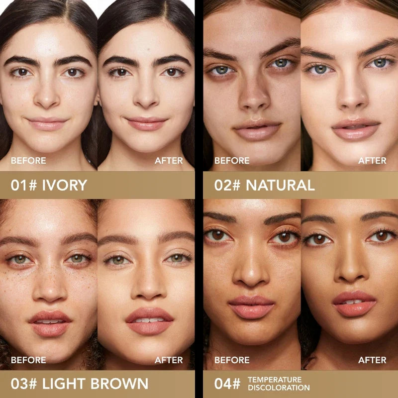 Full Coverage Foundation - Waterproof, Long-Lasting, Matte Finish, Ideal for Hiding Dark Circles Natural Look - All Skin Types