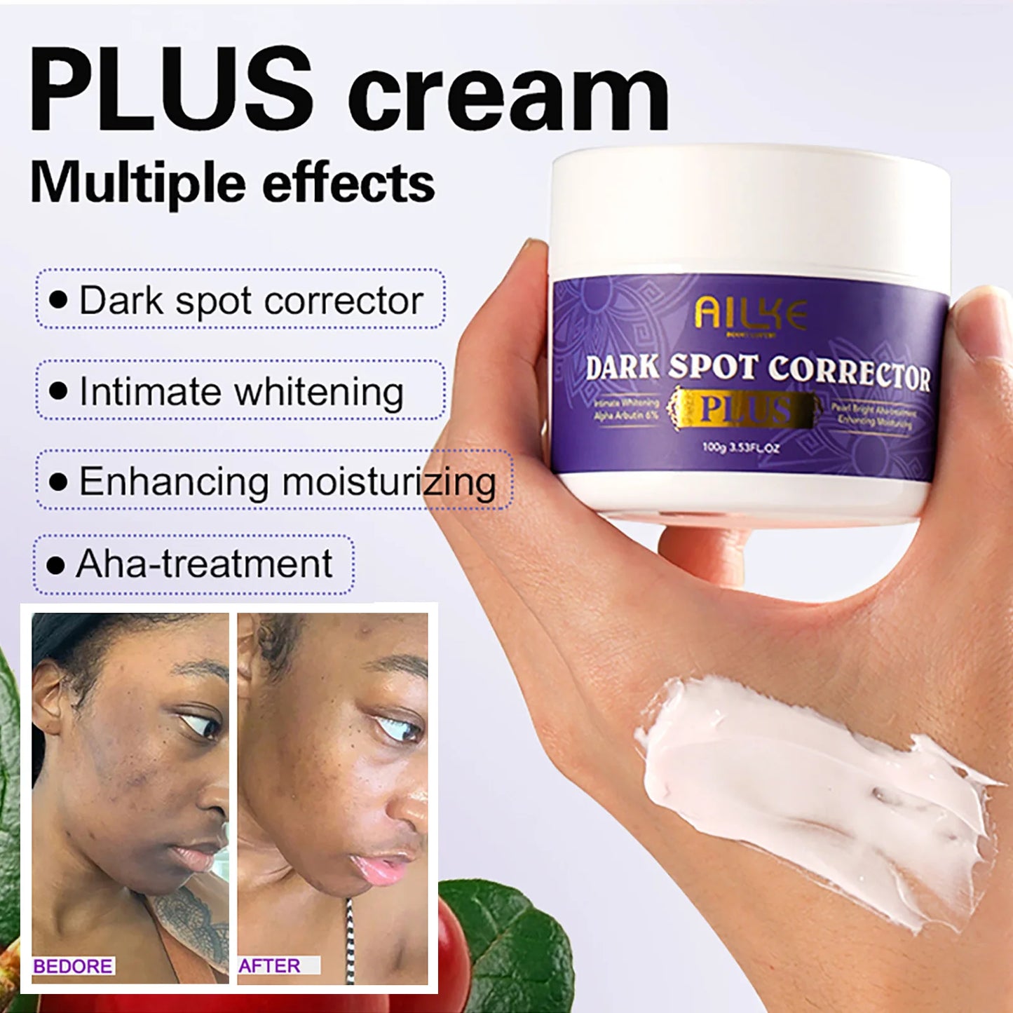 AILKE Double Glutathione PLUS Dark Spot Corrector Cream – 100g, Whitening Face Cream for Dark Spot Removal and Skin Tone Brightening - Premium spot Cream from Lizard Vigilante - Just $31.99! Shop now at Lizard Vigilante