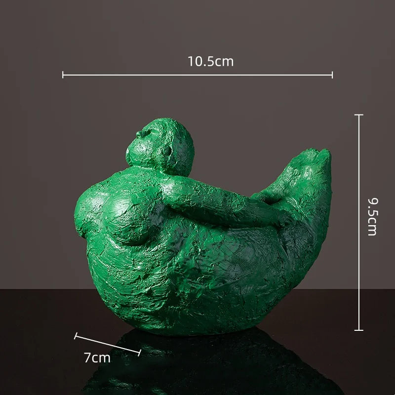 Abstract Body Sculpture Resin Handicraft Fat Woman Yoga Statue Irregular Hand-made Clay Sculptures Home Decoration Accessories