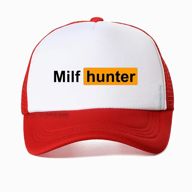 Milf Hunter Graphic Trucker Cap Funny Adult Baseball Hat Summer Streetwear Adjustable