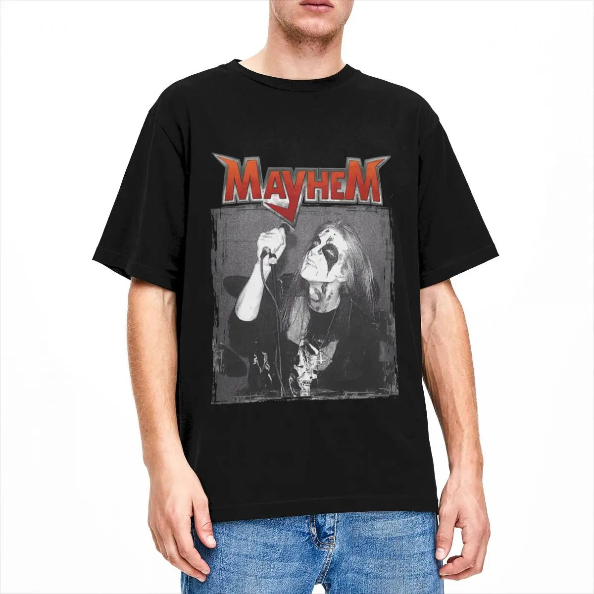 Black Metal Mayhem Dead T-Shirts for Men Women Crew Neck Cotton Short Sleeve Tee Shirt Gift Idea Clothing - Premium t-shirt from Lizard Vigilante - Just $24.99! Shop now at Lizard Vigilante