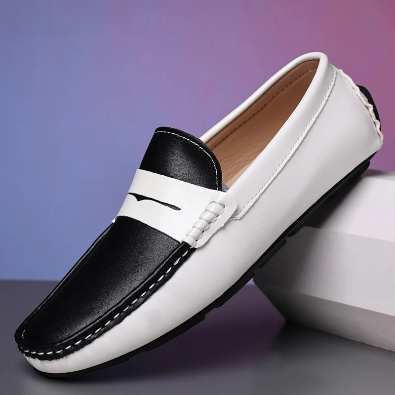 Men’s Italian Genuine Leather Loafers – Luxury Breathable Slip-On Moccasins, Casual & Formal Comfortable Driving Shoes - Premium loaferr from Lizard Vigilante - Just $36.99! Shop now at Lizard Vigilante