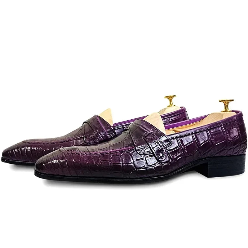 Luxury Snake Print Leather Loafers for Men | Slip-On Casual Dress Shoes | Office, Wedding, and Formal Wear - Premium shoes from Lizard Vigilante - Just $108.88! Shop now at Lizard Vigilante