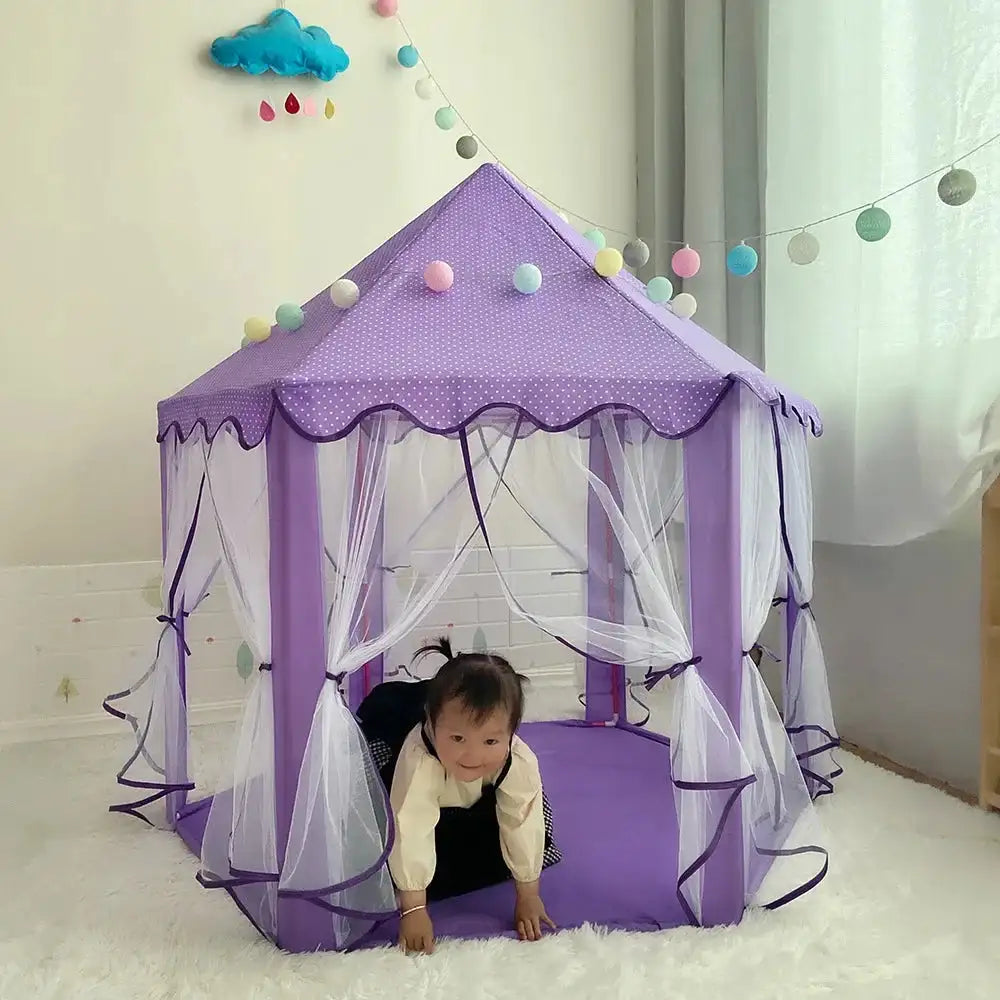 Portable Kids Toy Tipi Tent Princess Pink Girl Castle Play House Children Small House Folding Playtent Party Castle Child Room