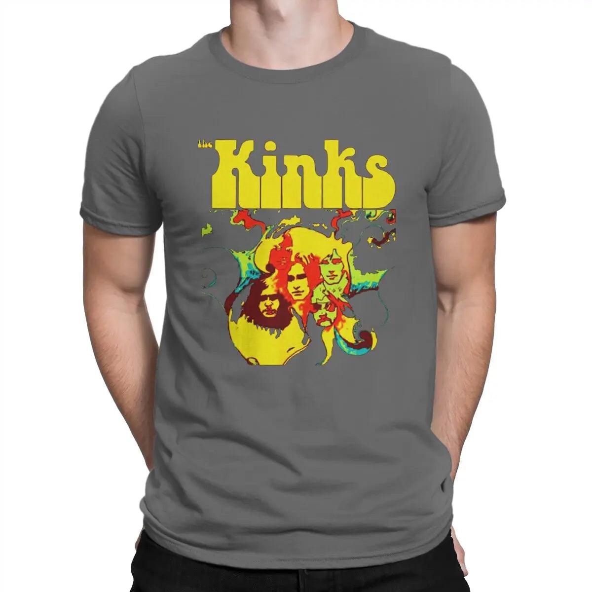 The Kinks Rock Band Main Members T Shirt Men's Pure Punk Cotton Metal Casual T-Shirt Round Neck Kinked Sleeve Clothes - Premium T-Shirt from Lizard Vigilante - Just $22.99! Shop now at Lizard Vigilante