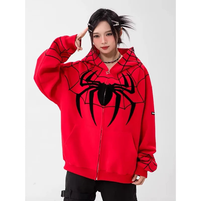 Gothic Embroidery Hoodies Y2K Anime Casual Loose Sweatshirt - Premium Sweatshirt from Lizard Vigilante - Just $48.88! Shop now at Lizard Vigilante