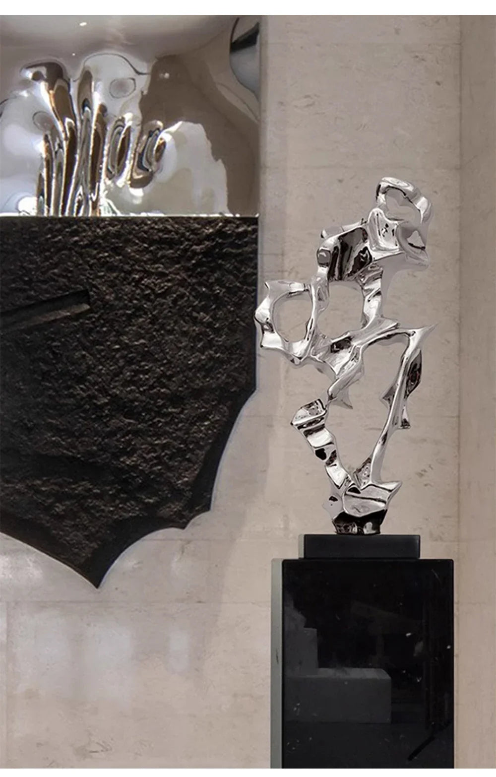 Abstract Art Sculpture Electroplating Transparent Resin Craft Model Modern Home Decor LivingRoom Office Desktop Statue Ornaments