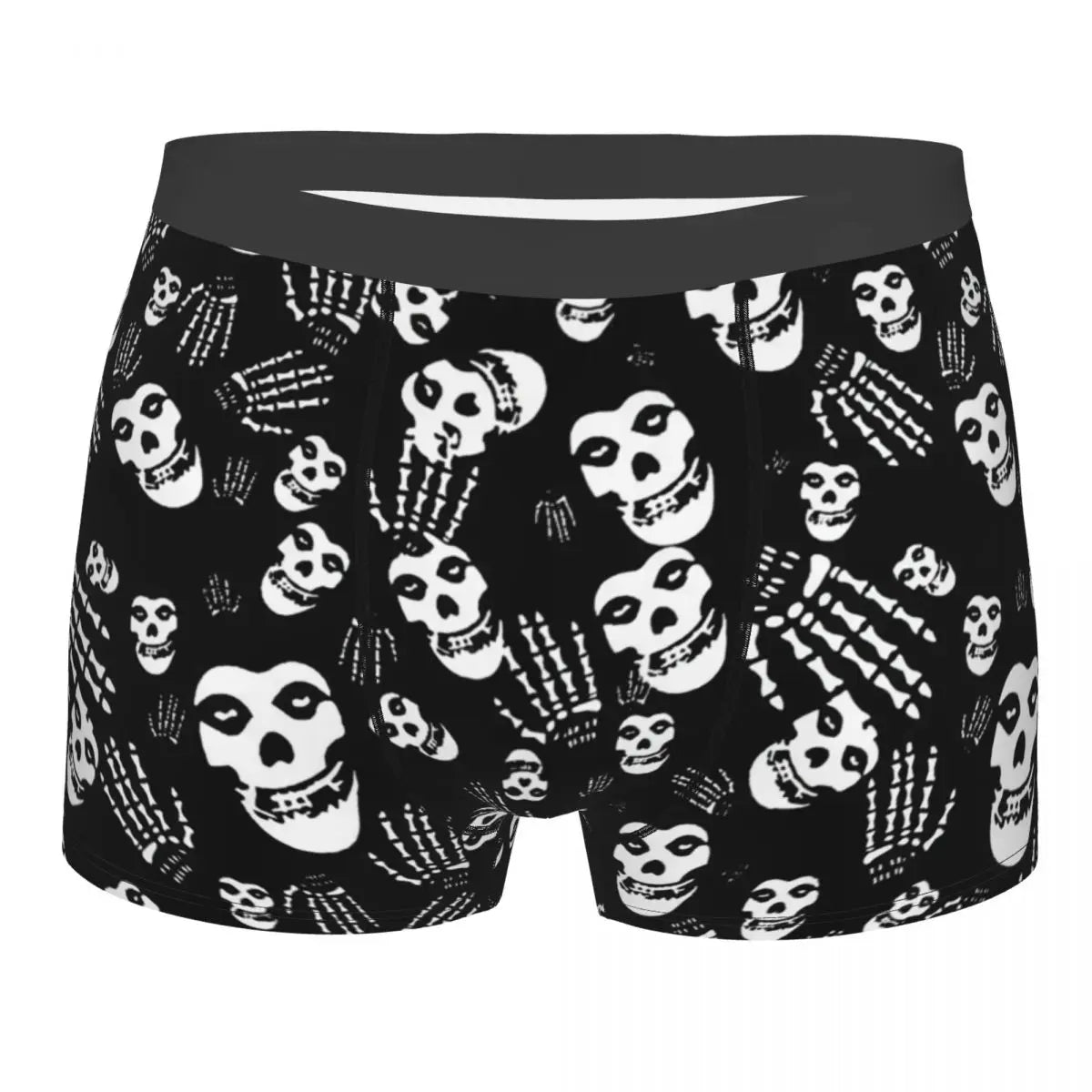 Misfits Skull Underwear Men Stretch Heavy Metal Music Boxer Briefs Shorts Panties Soft Sexy Underpants For Male - Lizard Vigilante