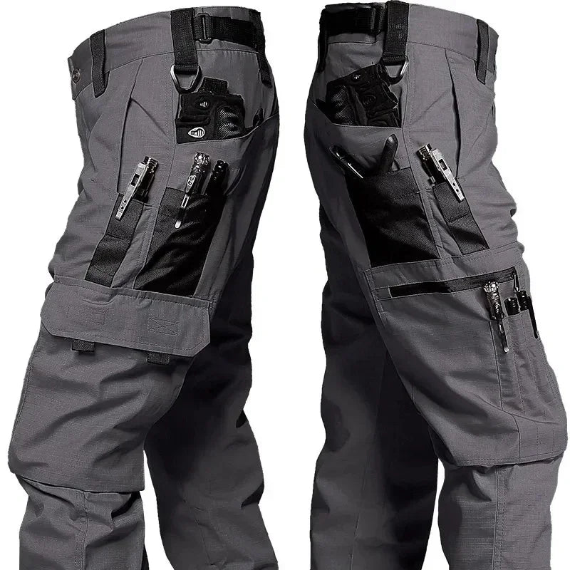 PAVEHAWK Black Camo Cargo Pants - Multi-Pocket Ripstop Waterproof Trousers for Men - Premium pants from Lizard Vigilante - Just $30.99! Shop now at Lizard Vigilante