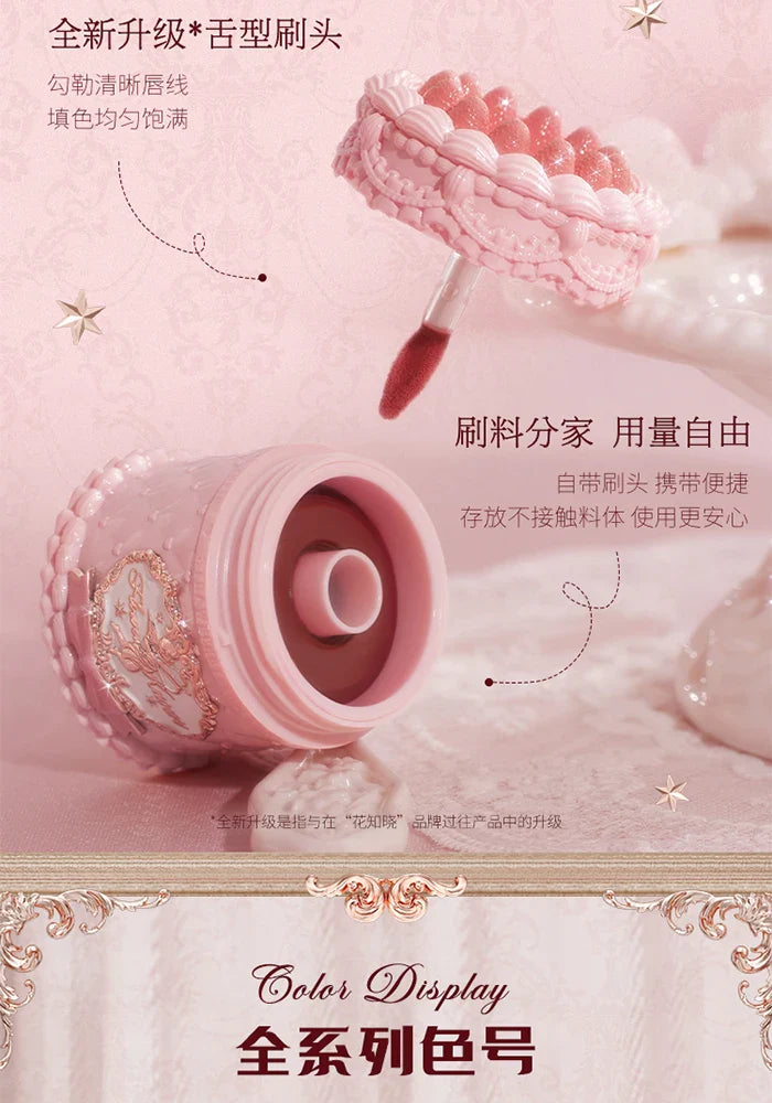 Flower Knows Strawberry Cupid Cake Lip Cream Lip Mud Matte Moisturizing Lipstick Silky Smooth Lip Makeup Professional Cosmetics