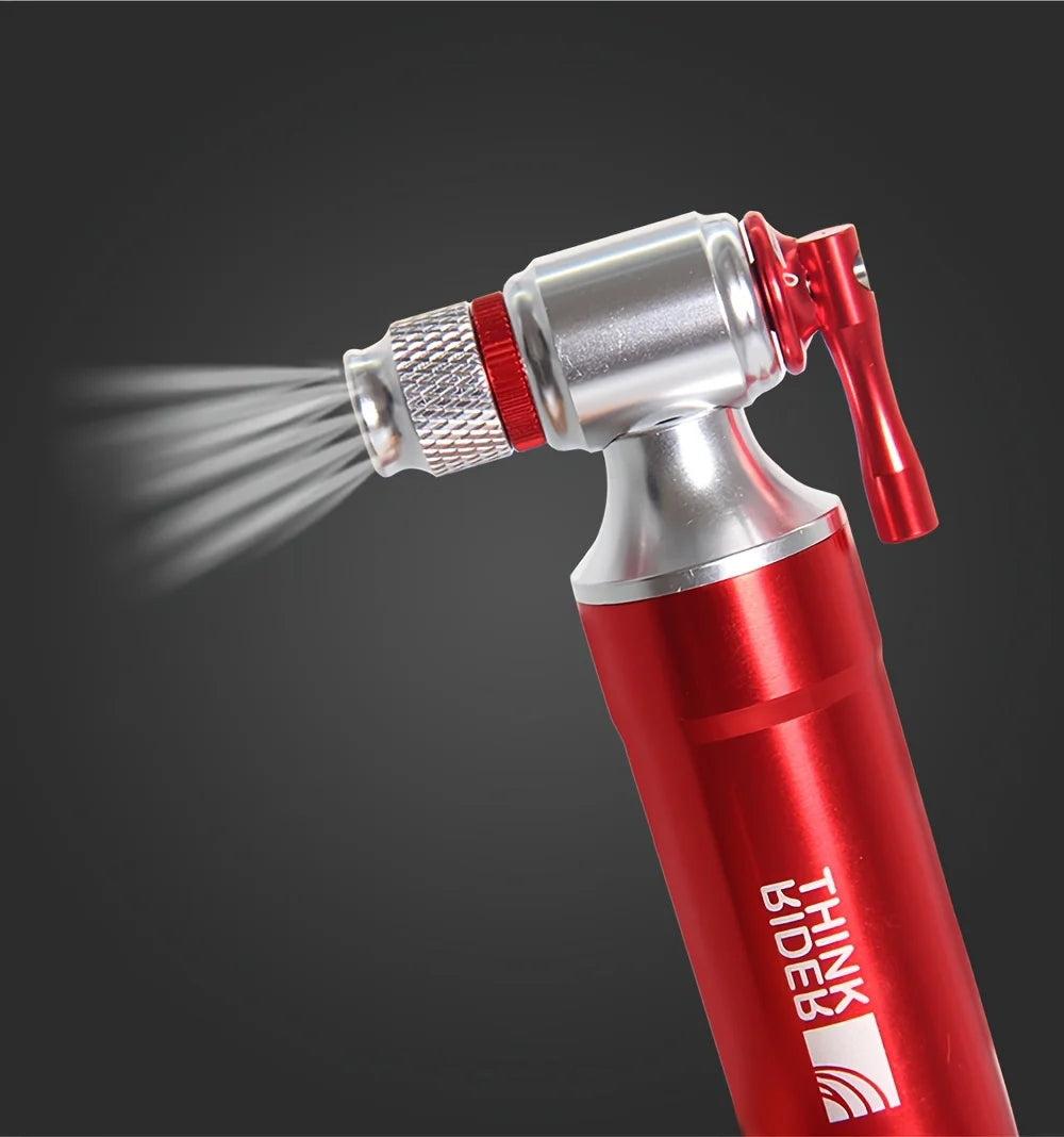 ThinkRider ThunderShot CO₂ Mini Pump — Aluminum Presta/Schrader Bike Tire Inflator For Road, MTB & Gravel
