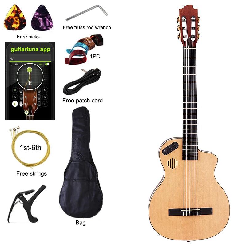 High Grade 39-Inch Silent Electric Classical Guitar with EQ - Natural Color, 6-String - Premium acoustic guitar from Lizard Vigilante - Just $319.99! Shop now at Lizard Vigilante